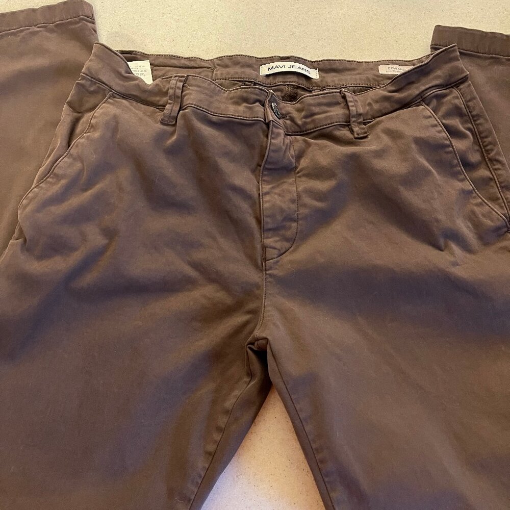 Mens 34W 32L Brown Mavi Jeans Chinos